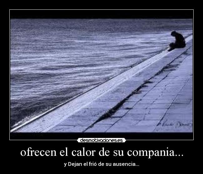 ofrecen el calor de su compania... - y Dejan el frió de su ausencia...