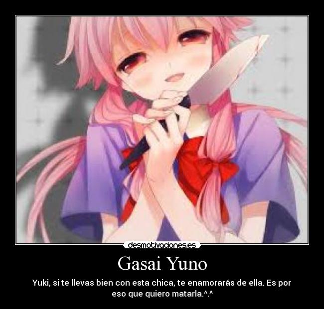 carteles anime mirai nikki gasai yuno frases deadart desmotivaciones