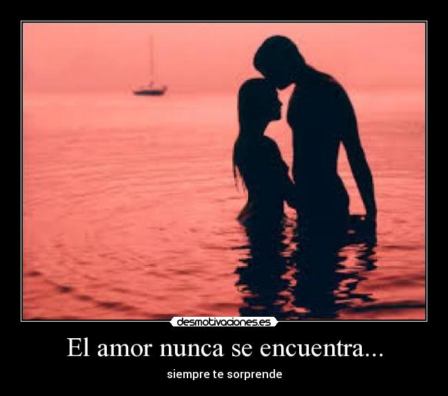 El amor nunca se encuentra... - siempre te sorprende