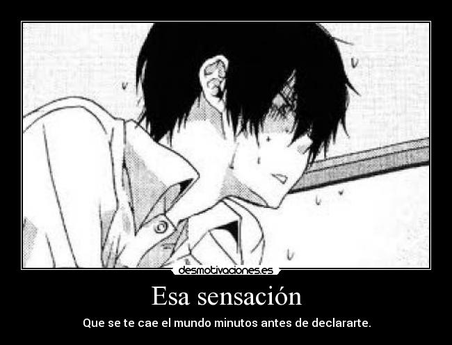 Esa sensación - Que se te cae el mundo minutos antes de declararte.