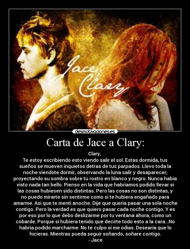 Carta de Jace a Clary: -