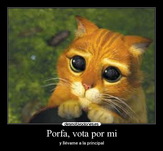 Porfa, vota por mi - y llévame a la principal