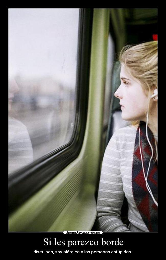 Si les parezco borde - disculpen, soy alérgica a las personas estúpidas .