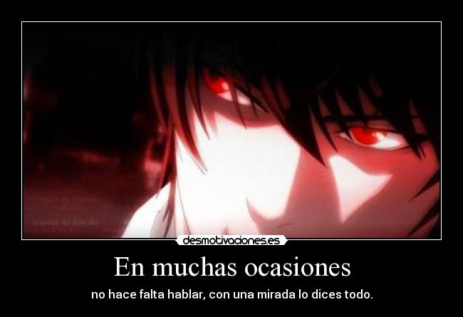 carteles light yagami mirada acojonante shur desmotivaciones