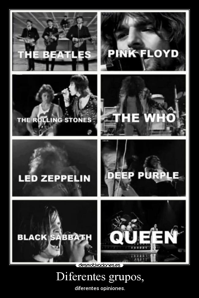 Diferentes grupos, - diferentes opiniones.