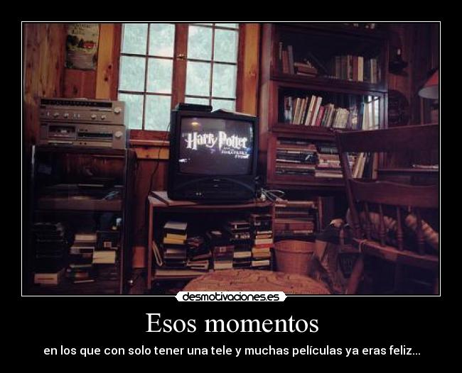Esos momentos - en los que con solo tener una tele y muchas películas ya eras feliz...