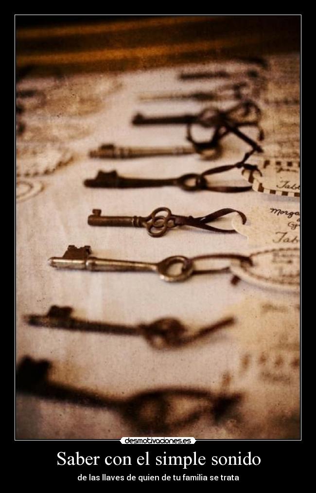 Saber con el simple sonido - de las llaves de quien de tu familia se trata