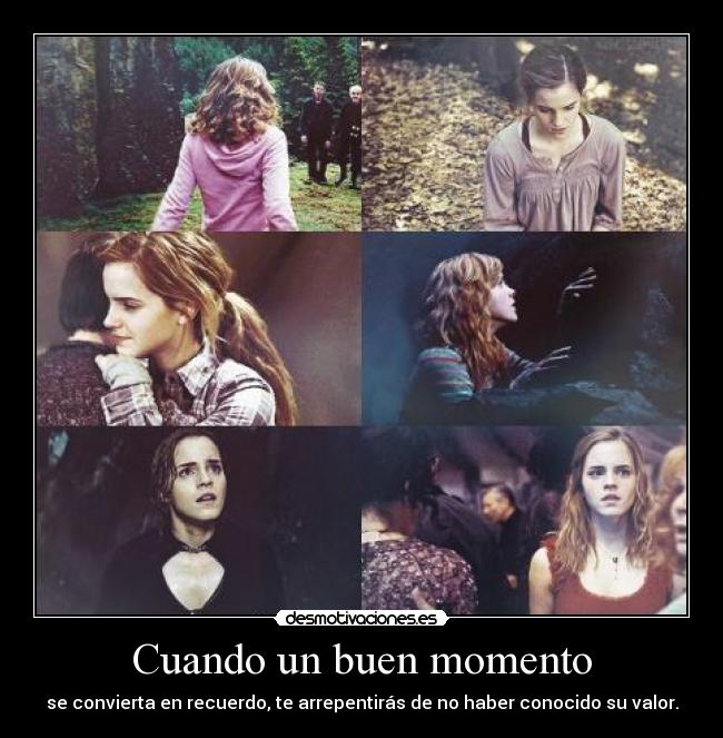 Cuando un buen momento - se convierta en recuerdo, te arrepentirás de no haber conocido su valor.