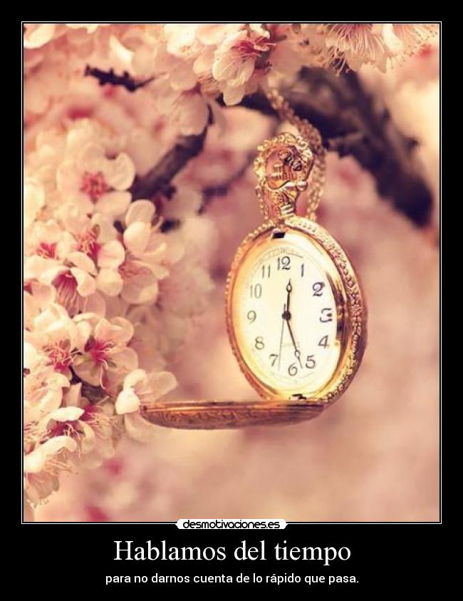 Hablamos del tiempo - para no darnos cuenta de lo rápido que pasa.