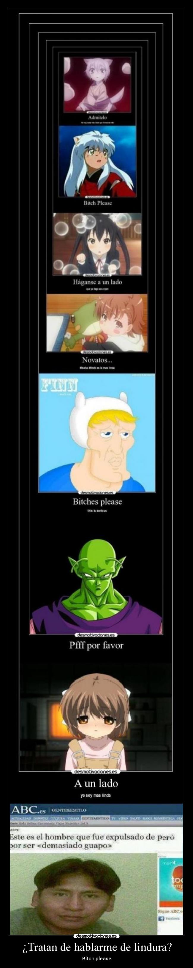 ¿Tratan de hablarme de lindura? -