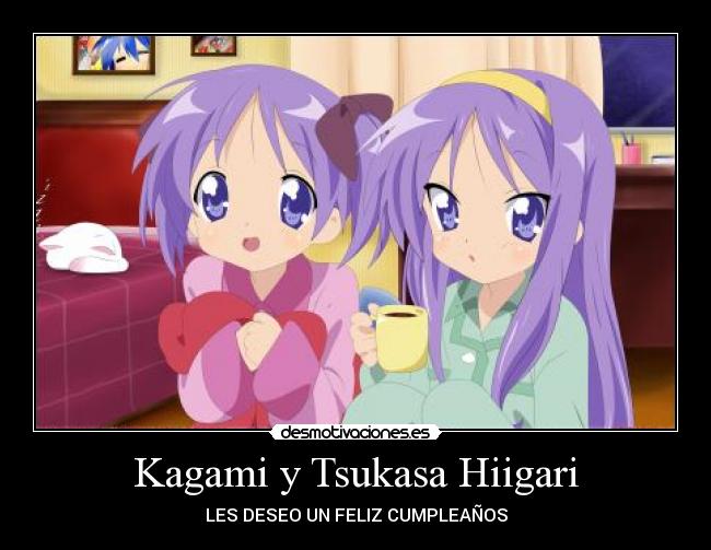 carteles lucky star julio cumplen anos kagami tsukasa hiigari feliz cumpleanos desmotivaciones