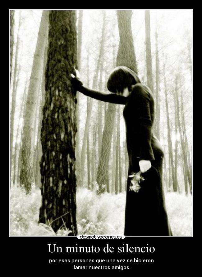 Un minuto de silencio - por esas personas que una vez se hicieron
llamar nuestros amigos.