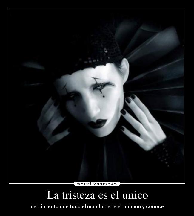 La tristeza es el unico - sentimiento que todo el mundo tiene en común y conoce