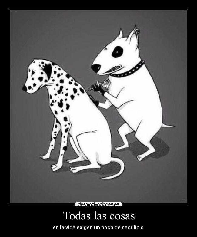 Todas las cosas - en la vida exigen un poco de sacrificio.