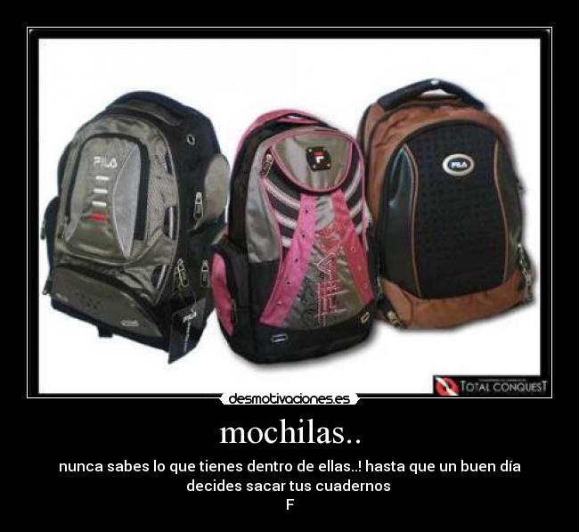mochilas.. -