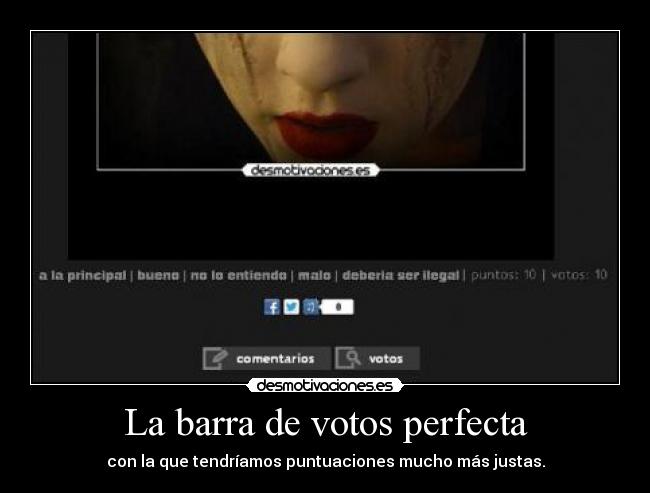 La barra de votos perfecta - con la que tendríamos puntuaciones mucho más justas.