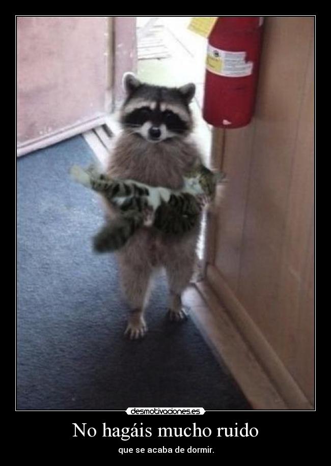 No hagáis mucho ruido - que se acaba de dormir.