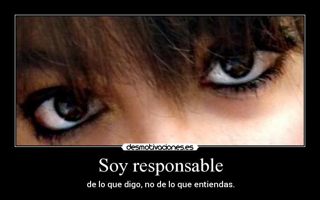 Soy responsable - de lo que digo, no de lo que entiendas.