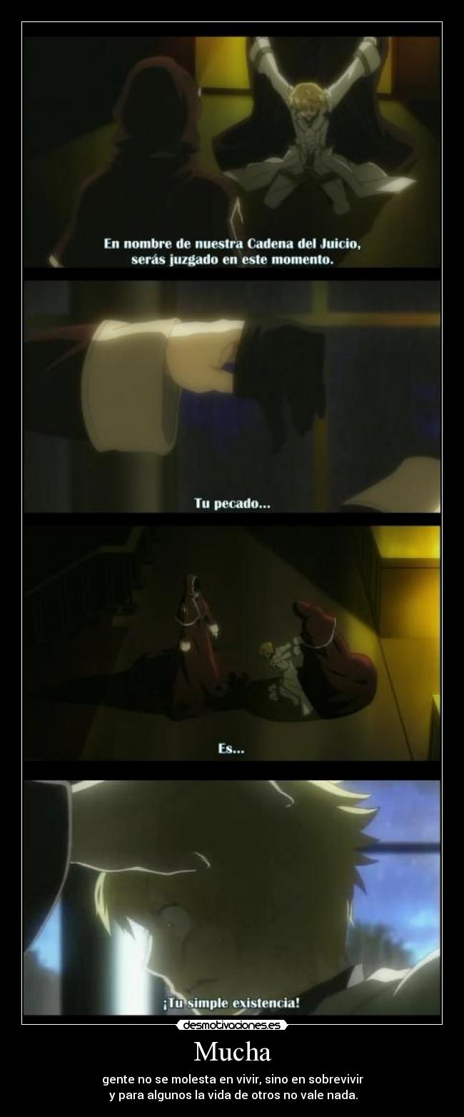 carteles anime mucha persona molestar sobrevivir vivir amistad vida valer nada pecado amor pandora hearts desmotivaciones