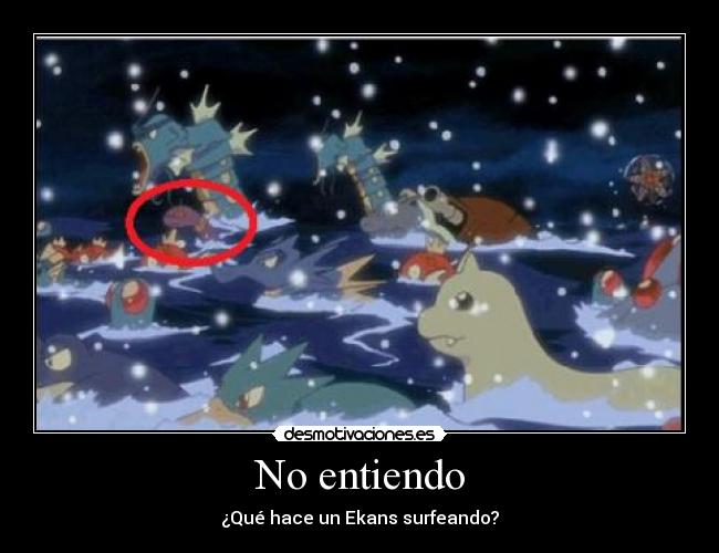 No entiendo - ¿Qué hace un Ekans surfeando?