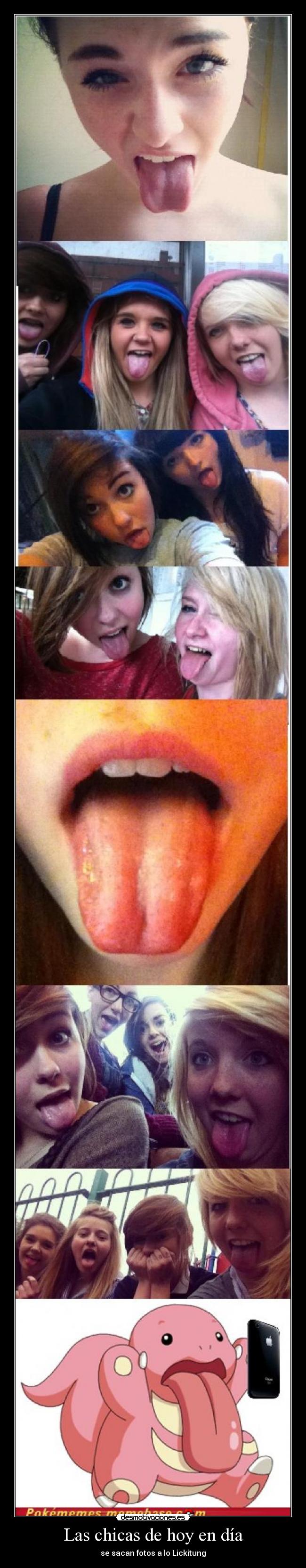 Las chicas de hoy en día - se sacan fotos a lo Lickitung