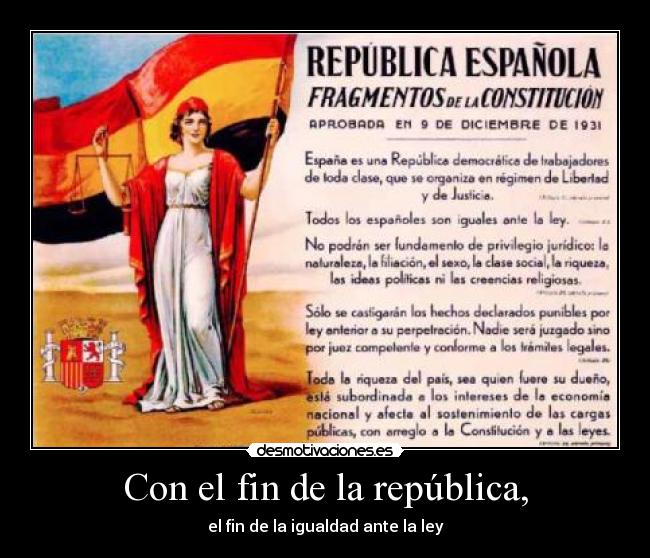 Con el fin de la república, - el fin de la igualdad ante la ley