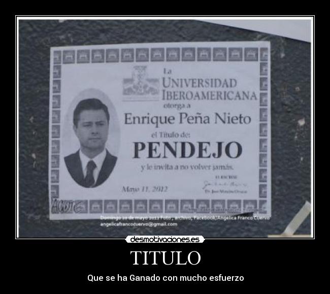 TITULO - Que se ha Ganado con mucho esfuerzo