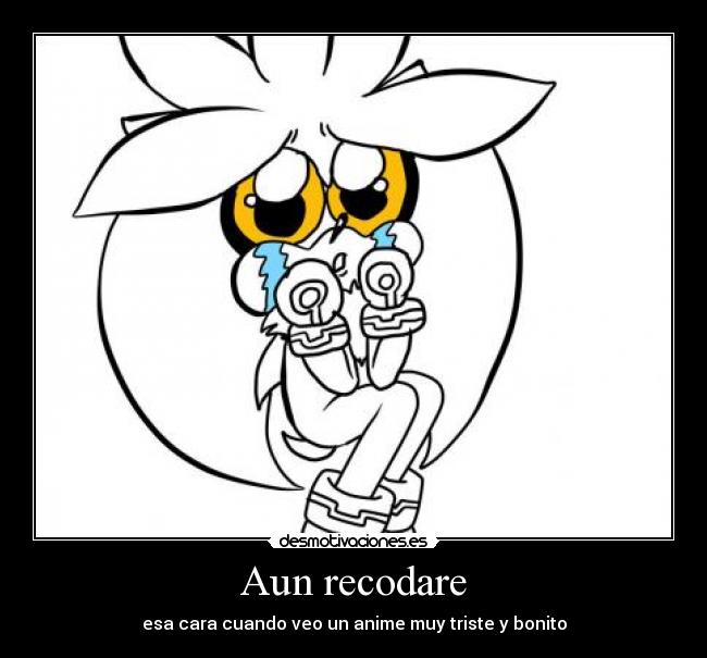 carteles anime otaku sonic silver the hedgehog chibi kawaii llorar estar triste desmotivaciones