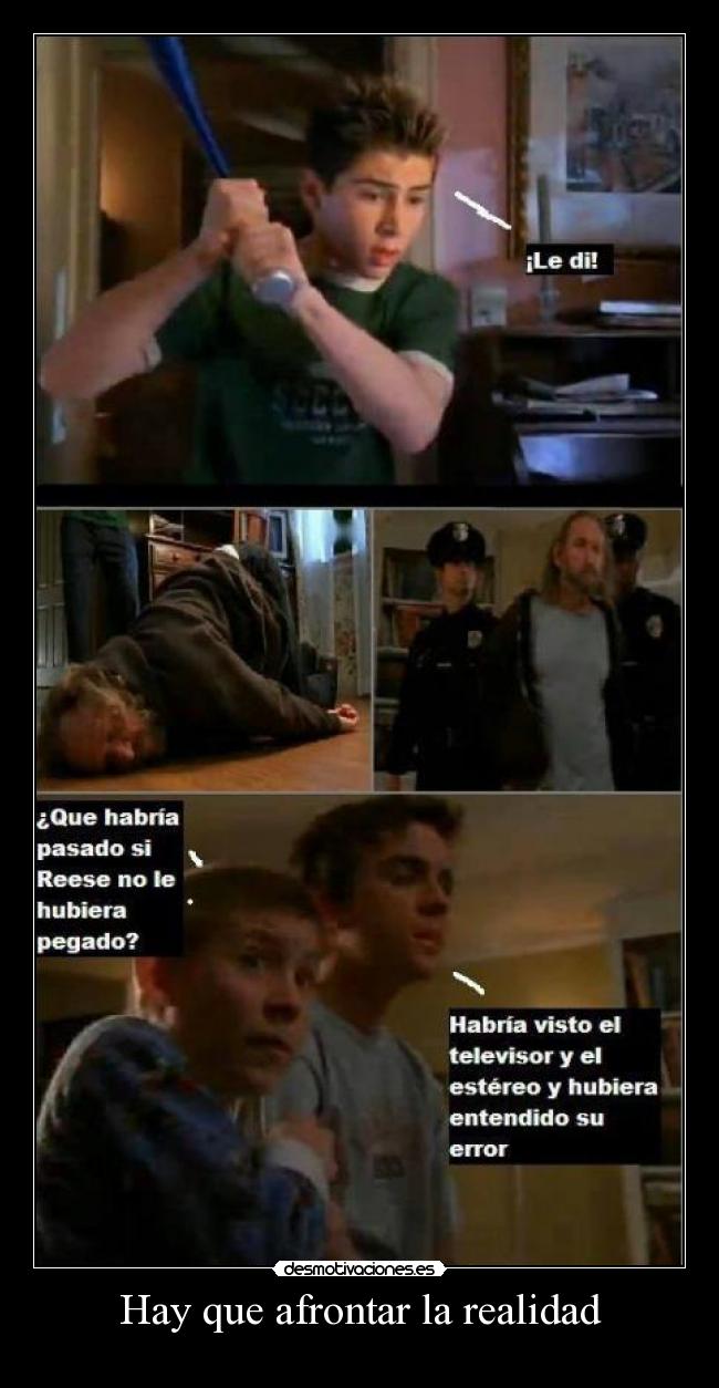 carteles dewey reese malcom medio televisor tele ladron desmotivaciones