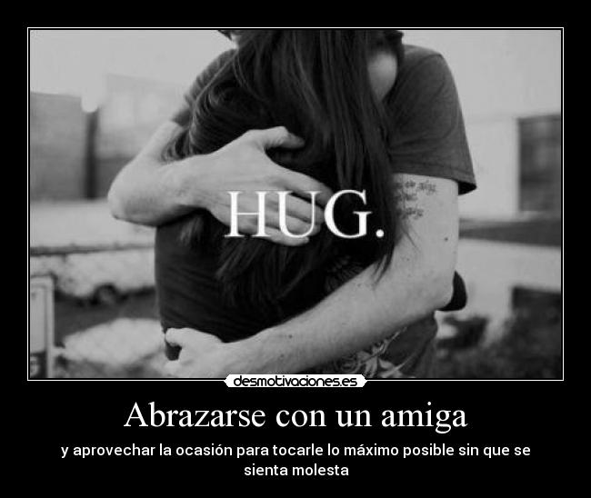 Abrazarse con un amiga -