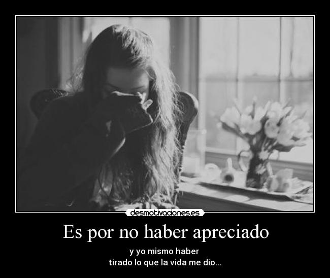 Es por no haber apreciado -