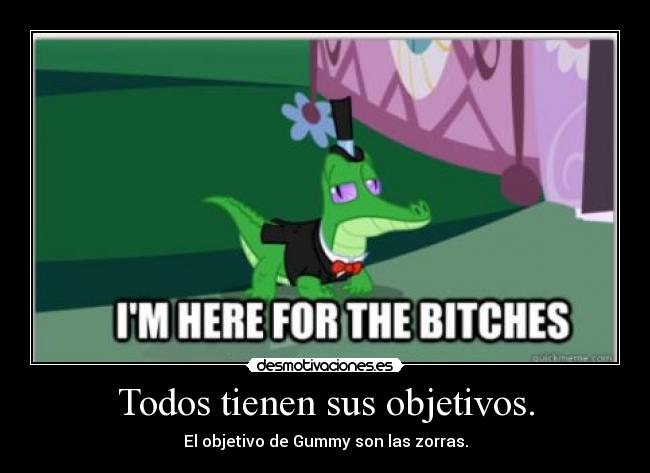 Todos tienen sus objetivos. - El objetivo de Gummy son las zorras.