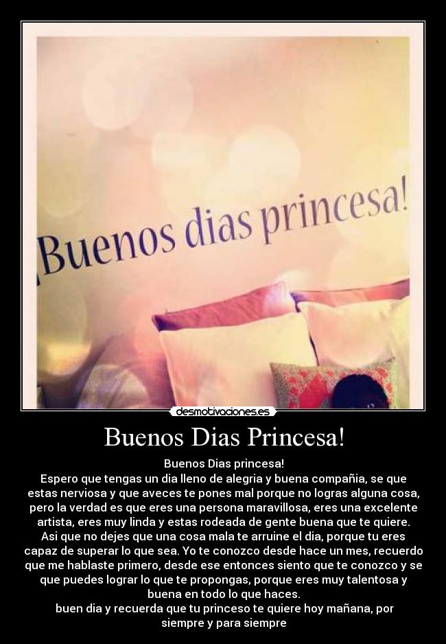 carteles buenos dias princesa 3001 desmotivaciones