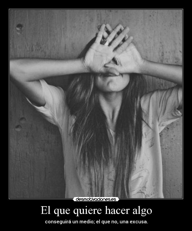 El que quiere hacer algo - conseguirá un medio; el que no, una excusa.