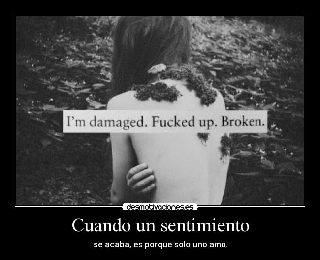 Cuando un sentimiento - se acaba, es porque solo uno amo.