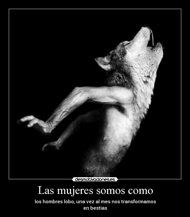 carteles hombre lobo licantropo menstruacion lovely regla luna llena dias desmotivaciones