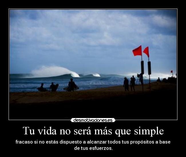Tu vida no será más que simple -