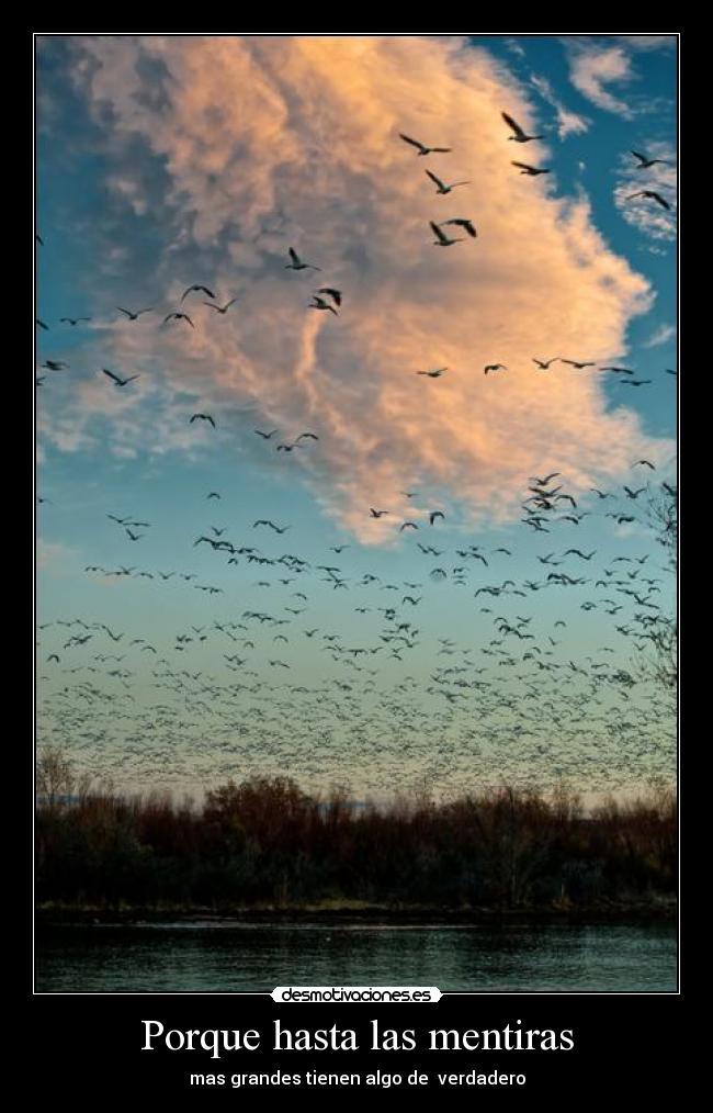 Porque hasta las mentiras - mas grandes tienen algo de  verdadero