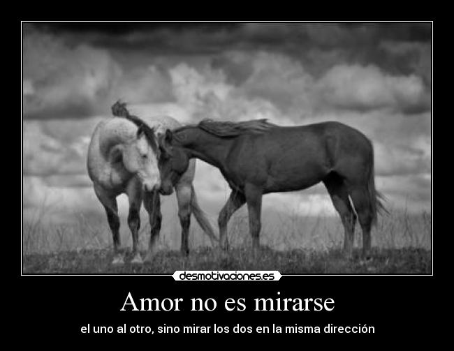 Amor no es mirarse - el uno al otro, sino mirar los dos en la misma dirección