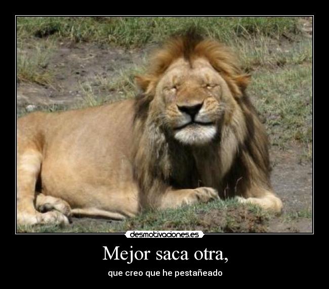 Mejor saca otra, - que creo que he pestañeado