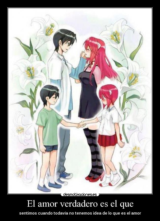 carteles amor amor niidea elfenlied anime desmotivaciones
