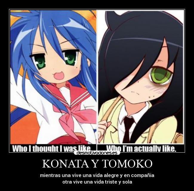 carteles konata tomoko lucky star watamote anime manga muy lindos desmotivaciones