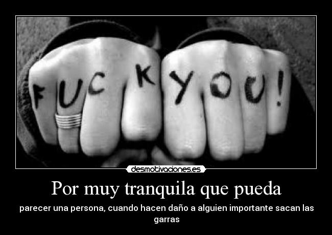 Por muy tranquila que pueda - parecer una persona, cuando hacen daño a alguien importante sacan las garras