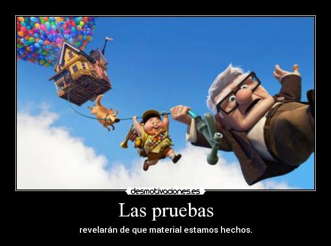 Las pruebas - revelarán de que material estamos hechos.