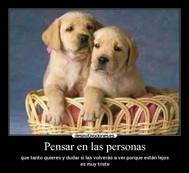 Pensar en las personas - que tanto quieres y dudar si las volverás a ver porque están lejos es muy triste