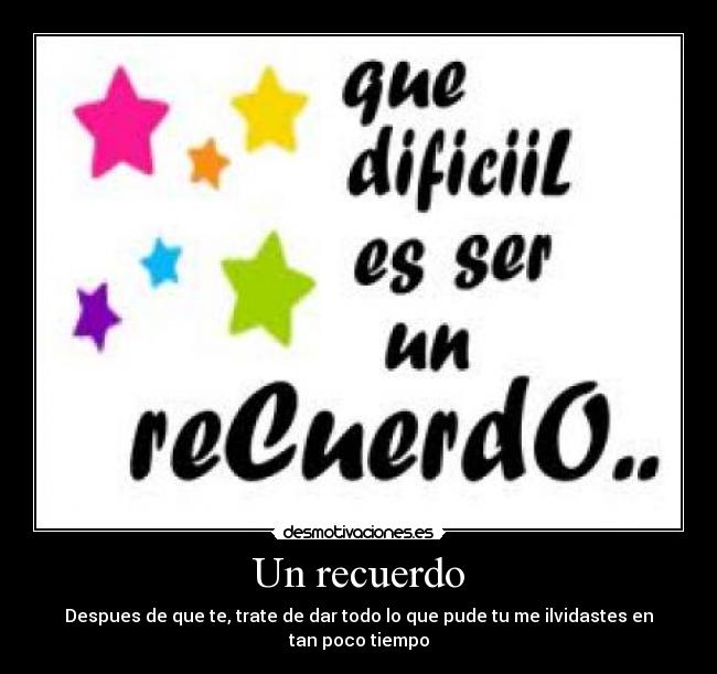 Un recuerdo - 