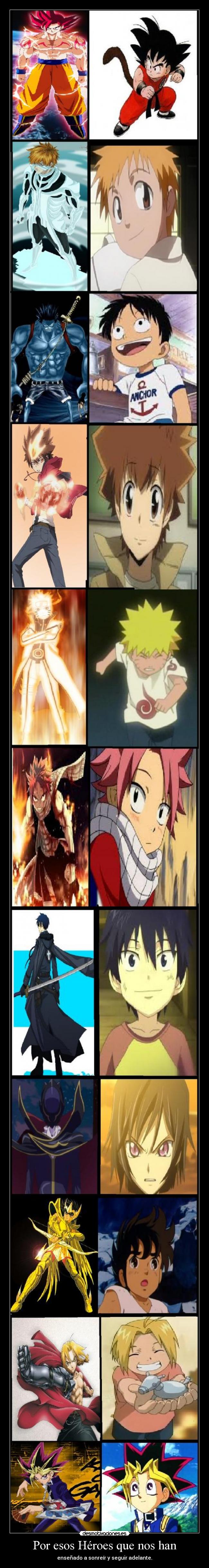 carteles anime otaku manga code geass goku naruto natsu yugioh edward luffy seiya okumura lelouch tsuna desmotivaciones