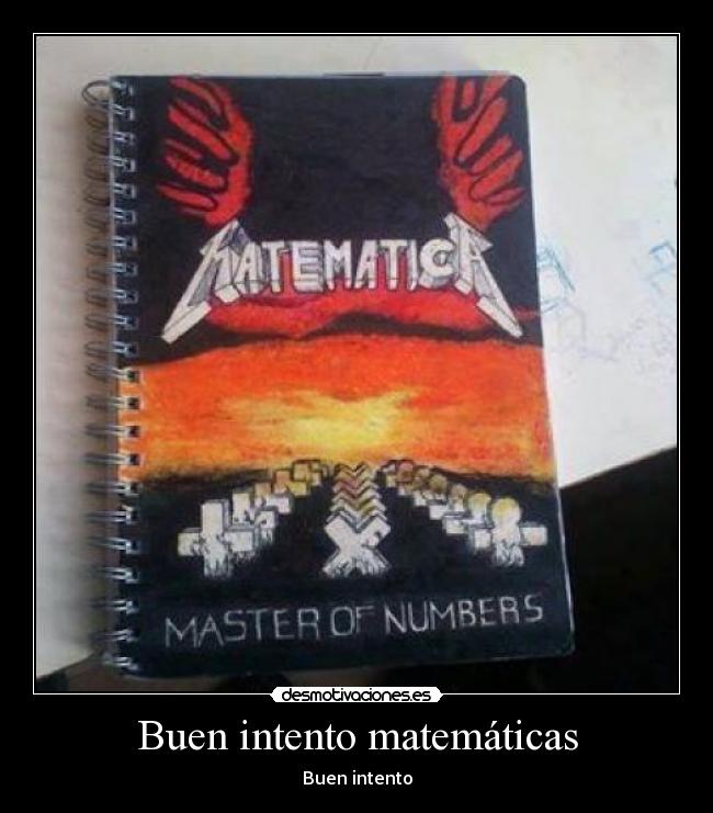 carteles matematicas metallica masterofpuppets rock desmotivaciones