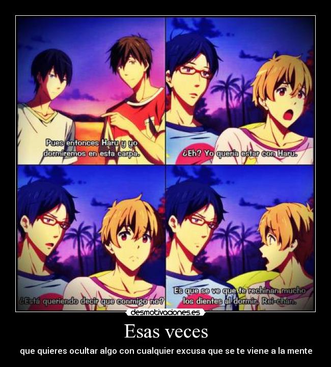 carteles anime free rei nagisa haru makoto veces excusas shinigamixlll desmotivaciones