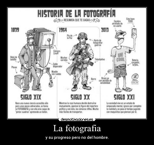 La fotografia - y su progreso pero no del hombre.
